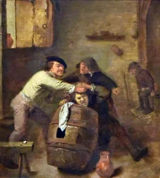 Zwei kämpfende Bauern