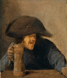 Bauer mit Zweispitz und Humpen, um 1630.