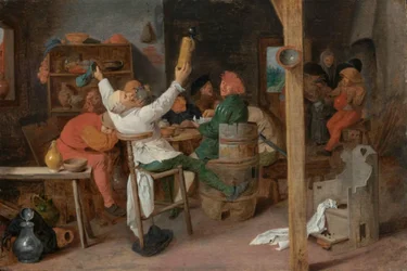 Bauern, die in einer Taverne feiern