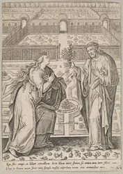 Christus und seine Braut, Ecclesia, in einem Garten