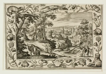 Die Aussendung der Apostel, aus Landschaften mit alten und neuen Testamentsszenen und Jagdszenen