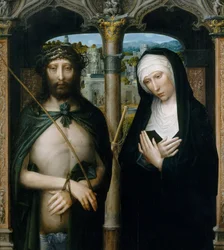 Christus mit Dornen gekrönt Ecce Homo und die trauernde Jungfrau, ca. 1530-40