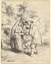 Mann spricht mit einer Frau, 1610-85