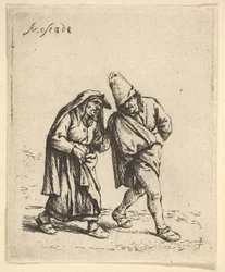 Mann und Frau beim Gehen, 1610-85