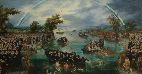 Seelenfischen: Allegorie auf den Eifer der verschiedenen Religionen während des Zwölfjährigen Waffenstillstands zwischen der Niederländischen Republik und Spanien