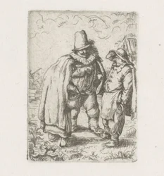 Mann mit Halskrause bei einem Bauernpaar