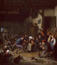 Fröhliche Leute in einem Gasthaus