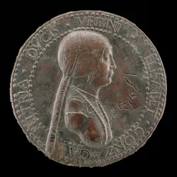 Elisabetta Gonzaga, gestorben 1528, Herzogin von Urbino, Ehefrau von Guidobaldo I 1489 [Vorderseite], wahrscheinlich nach 15