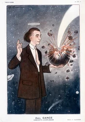 Abel Gance (1889-1981), explosiver Filmemacher. In Fantasio 01/12/1930. Zeichnung von Barrère.