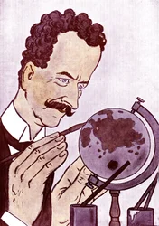 Karikatur von Philippe Berthelot (1866-1934) französischer Politiker und Diplomat - Zeichnung von Adrien Barrère (1877-1931) aus Fantasio