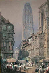 Markt am Fuße des Tour de Beurre, Rouen