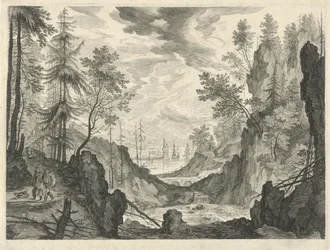 Waldlandschaft mit einem Wasserfall