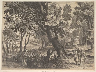 Landschaft mit Christus, der vom Teufel versucht wird
