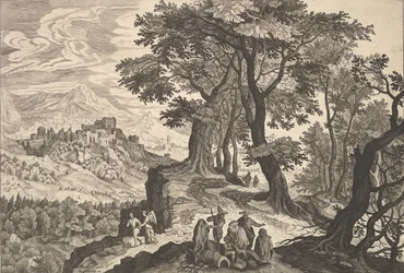 Landschaft mit Tobias und dem Engel und Zigeunern