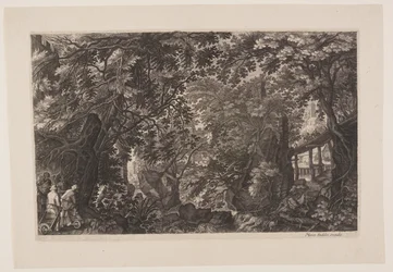 Szene Acht: Ein Wald mit einer Holzbrücke, aus Acht Szenen aus Böhmen