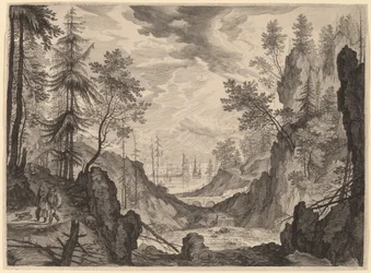 Waldszene mit Wasserfall