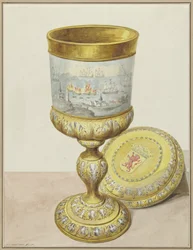 Goldener Becher mit Deckel, geschenkt an Cornelis de Witt anlässlich des Zuges nach Chatham, 1667