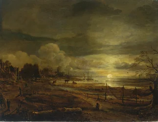 Kanal bei Mondaufgang
