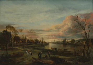 Landschaft bei Sonnenuntergang