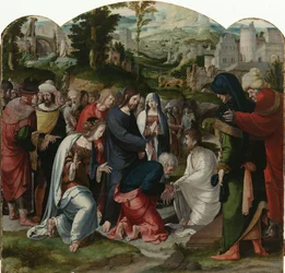Die Auferweckung des Lazarus, Mittelteil des Triptychons, um 1530