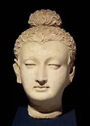 Kopf eines Buddha, griechisch-buddhistischer Stil, aus Hadda