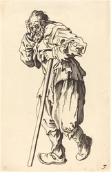 Bettler mit Stock