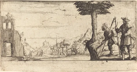 Landschaft mit zwei Pilgern