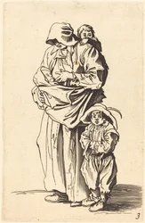 Mutter und drei Kinder