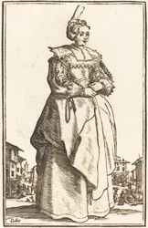 Edle Frau mit kleinem Hut