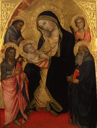 Maria mit dem Kind und den Heiligen Johannes dem Täufer, Franziskus, Antonius Abbas und einer Märtyrerin