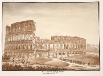 Ansicht des Kolosseums vom Tempel der Venus, 1833