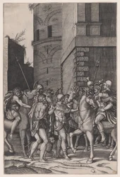 Der Kaiser trifft den Krieger, ca. 1516-17
