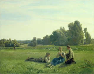 Heuarbeiter bei der Rast, 1890