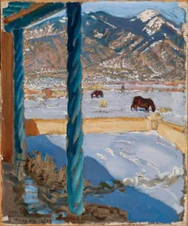 Haus in Taos im Sonnenlicht