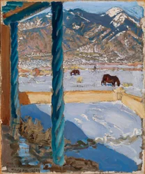 Taos-Haus im Sonnenlicht