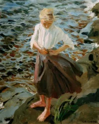 Mädchen im Wind