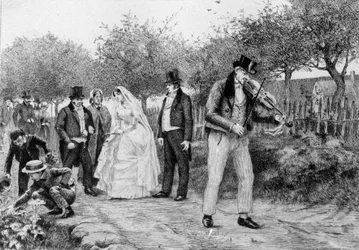 Illustration des Romans „Madame Bovary“ von Gustave Flaubert (1821-1880). Illustration von Albert Fourie (1854-1937)