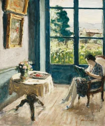 Der Salon in Laudin, um 1930