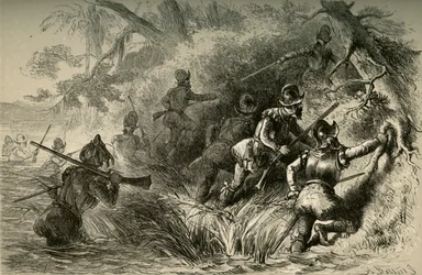 Franzosen greifen das spanische Fort am St. Johns an, 1877