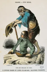 Hof der Wunder in Paris, Stich von Auguste Racinet (1825-1893), Frankreich