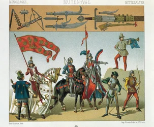 Illustration aus Auguste Racinets Historische Kostüme, Band IV, Französische Reiter