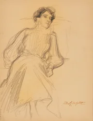 Sitzende Frau