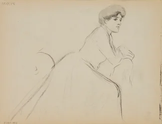 Sitzende Frau, Profil