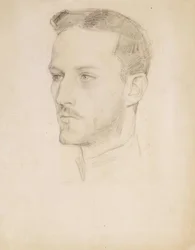 Porträtstudie des Prinzen Carl, Kopf