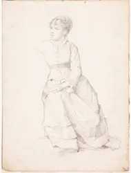 Sitzende Frau