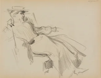 Sitzende Frau