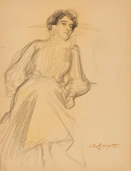 Sitzende Frau