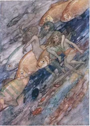 Hinunter zum Meer, hinunter zum Meer, aus Die Wasserbabys, veröffentlicht von Humphrey Milford Oxford University Press, ca. 1930