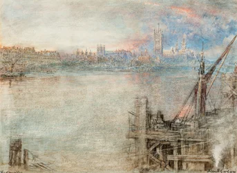 Westminster mit den Houses of Parliament bei Sonnenuntergang