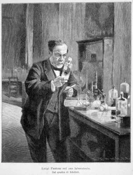 Louis Pasteur in seinem Labor nach dem Gemälde von Edelfelt